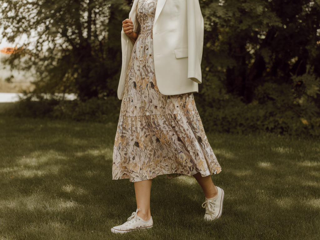 How to build a three-piece summer capsule around one printed midi and shoes that double as evening wear
