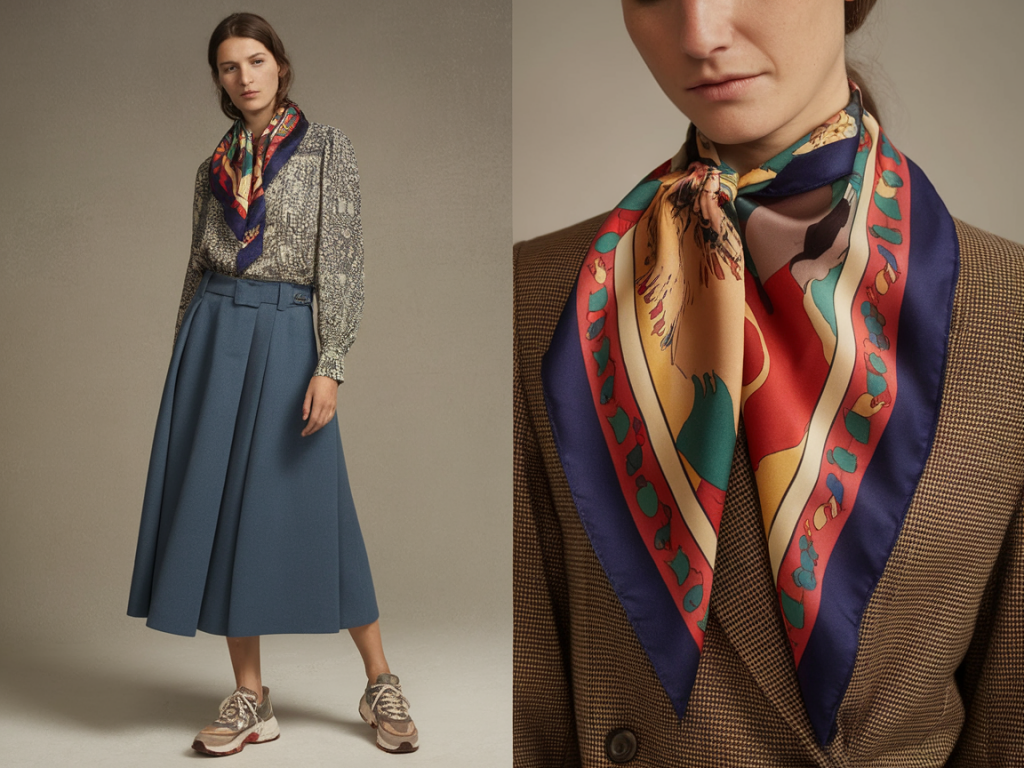 how to style vintage scarves three different ways with modern outfits