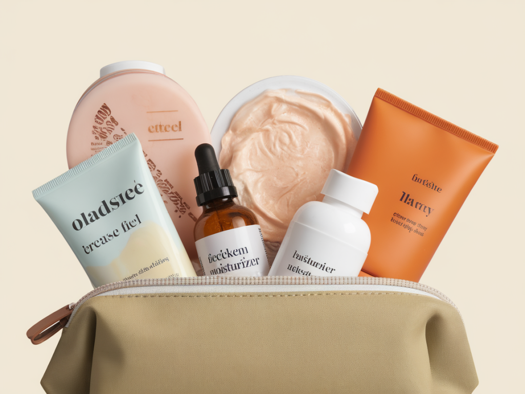 What i pack in a humidity-proof travel skincare pouch under £30 (products that survive flights and heat)